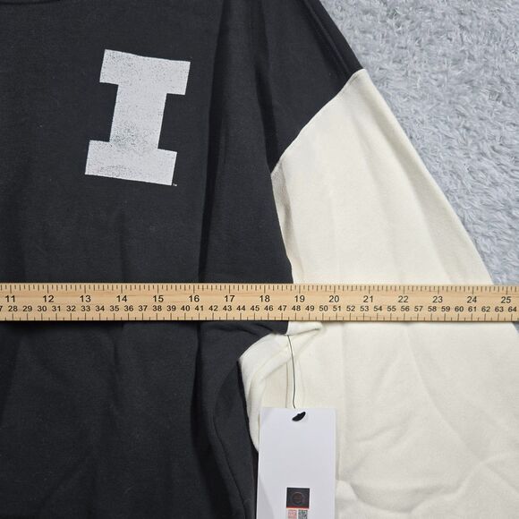 47 Brand Women's Illinois Fighting Illini Sweatshirt Black Medium NCAA 00155 - Picture 6 of 7